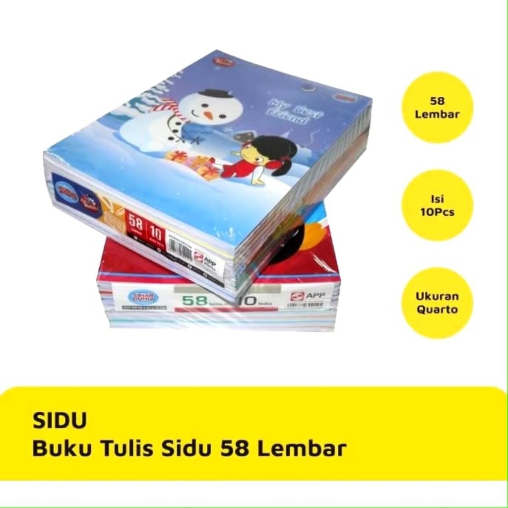 

BUKU TULIS SIDU 38LEMBAR DAN 58 LEMBAR 1pcs