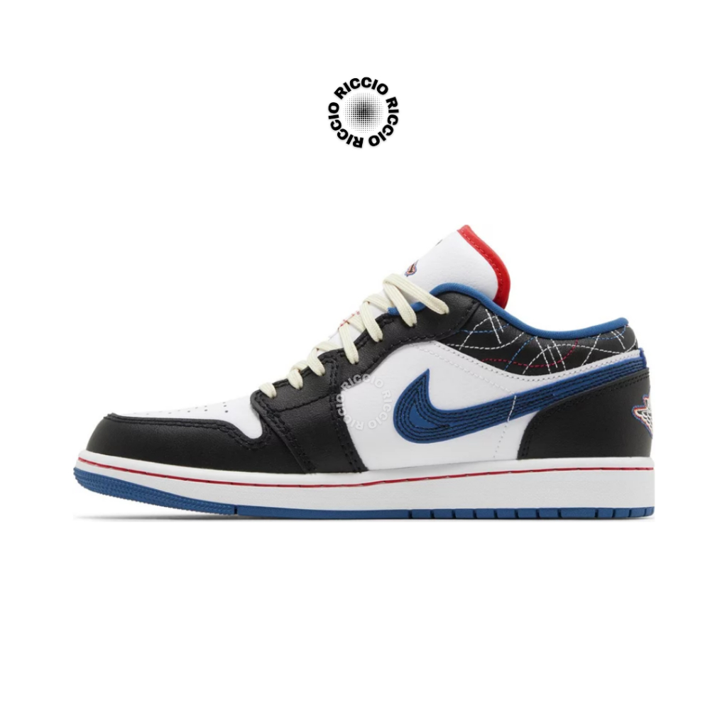 Sepatu Air Jordan - Air Jordan 1 Low Se Industrial Blue Sashiko Original