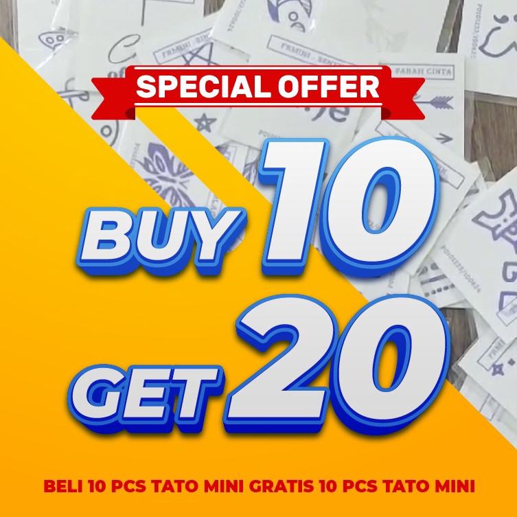 KODE O33A POTATOO BUY 1 GET 2 TATO MINI FRUIT INK TATO TEMPORER WATERPROOF