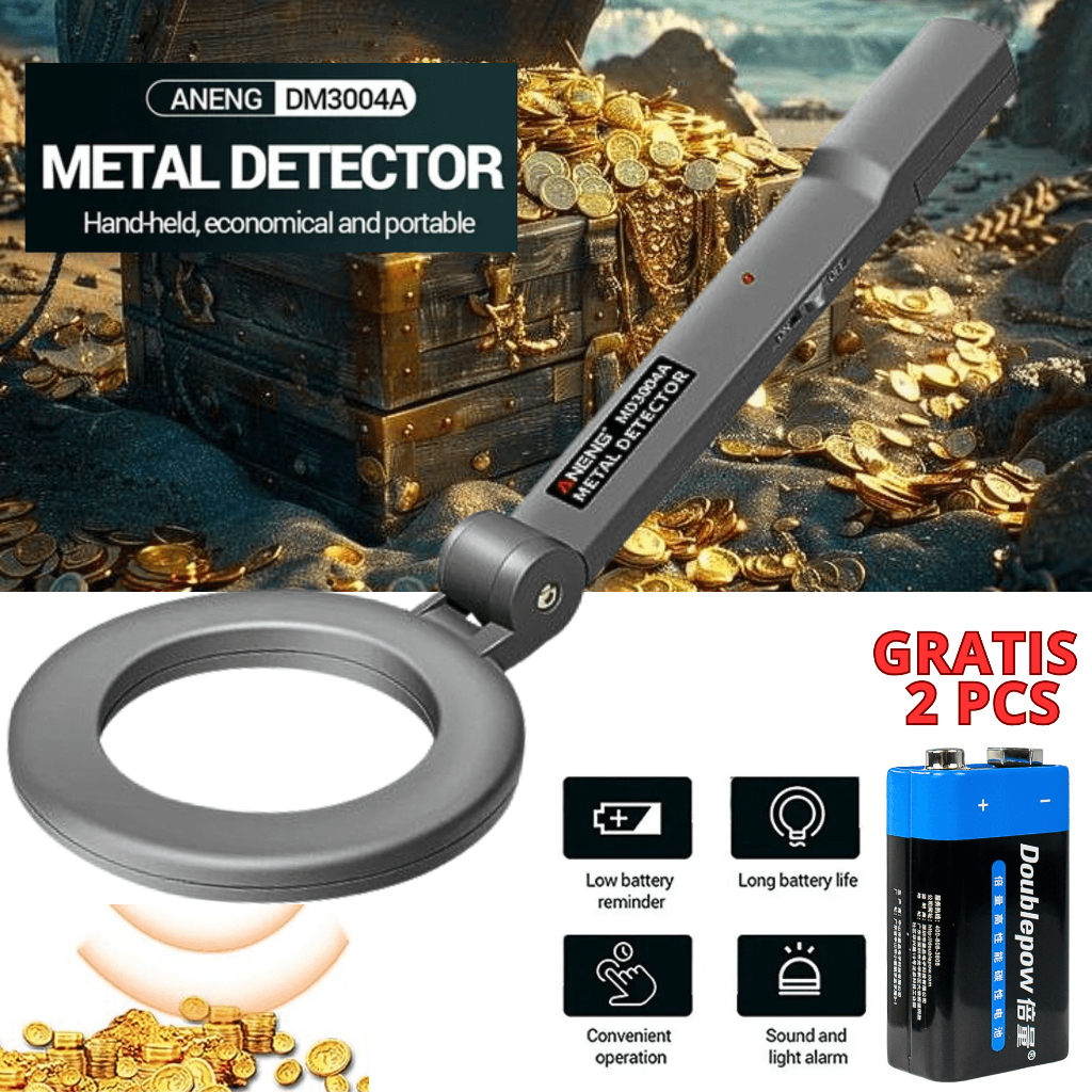 ANENG DM3004A Detektor Logam Emas Metal Anti Air Alat Pendeteksi Harta Karun dengan Alarm