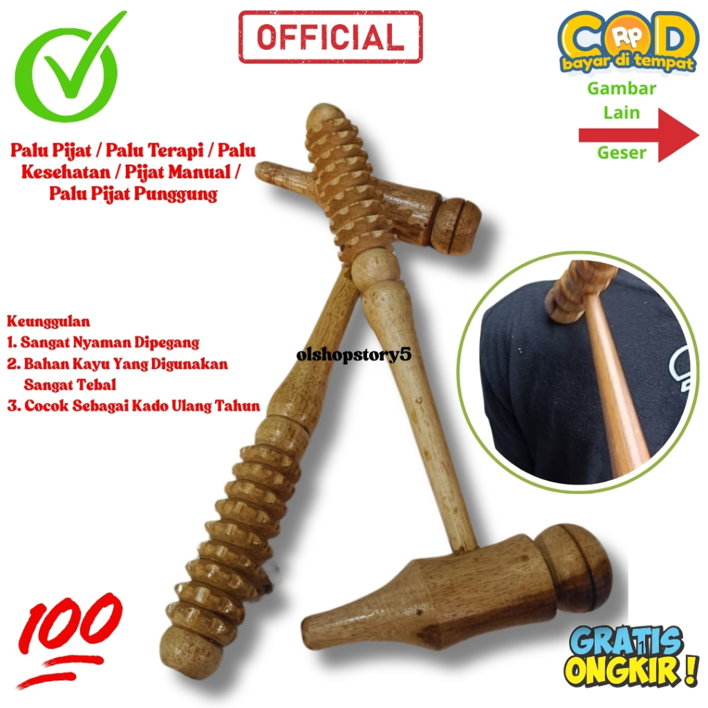 Palu Pijat / Palu Terapi / Palu Kesehatan / Pijat Manual / Palu Pijat Punggung Gerigi