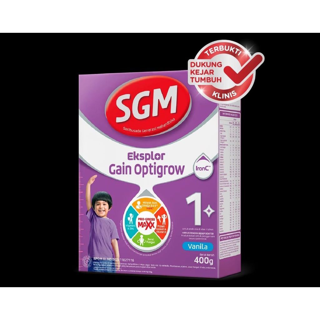 SGM Eksplor Gain Optigrow 1 Ungu 400 800 Gram Vanilla Madu