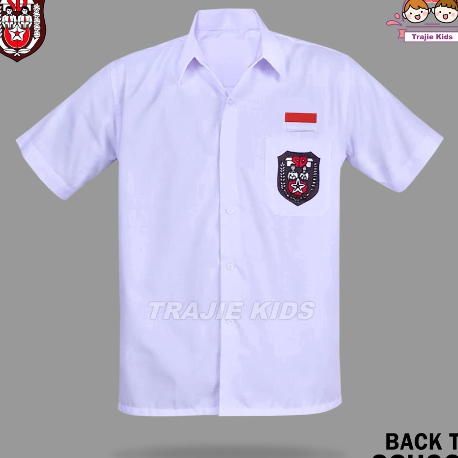 Bisa Cod  Baju Seragam Putih Anak SD Laki Perempuan Lengan Pendek Kemeja Putih Lengan Pendek Seragam