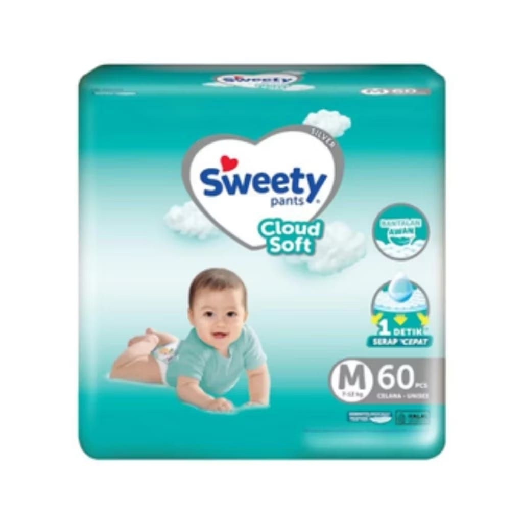 Sweety Silver Pants Cloud Soft M 60s Popok celana baby DIAPERS | PAMPERS CELANA MURAH UKURAN M