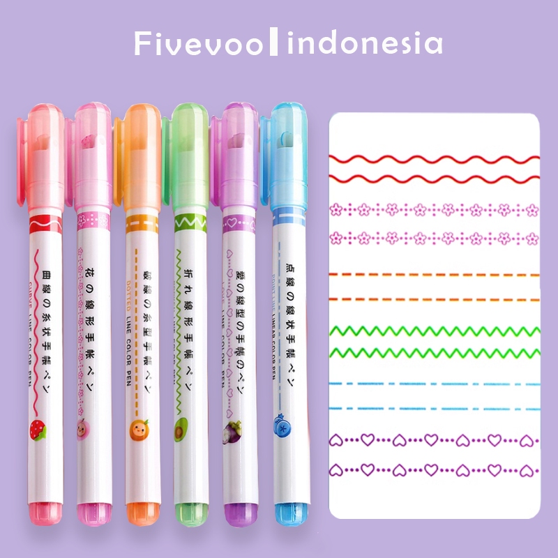 

FIVEVOO 1pcs 3pcs Marker Bentuk Bunga / Pen Hiasan Journal / Marker Garis Cepat Kering / Marker Garis Anak-anak/Graffiti DIY Pen