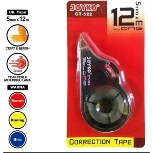 

Ay00! Joyko CT-522 Correction Tape Pita Koreksi - Cortape tipe x kertas / roll 1 BOX (12 PCS)