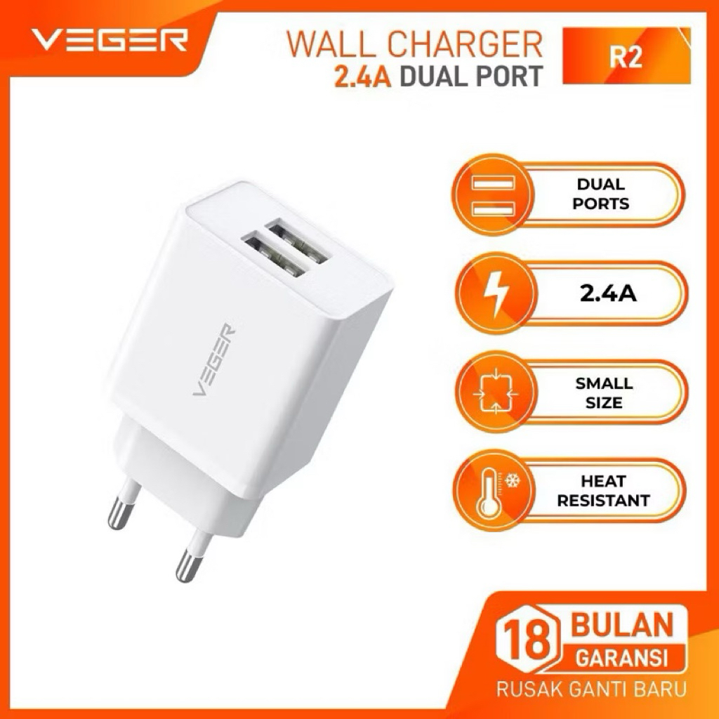 BATOK VEGER 2USB 2.4A VG02
