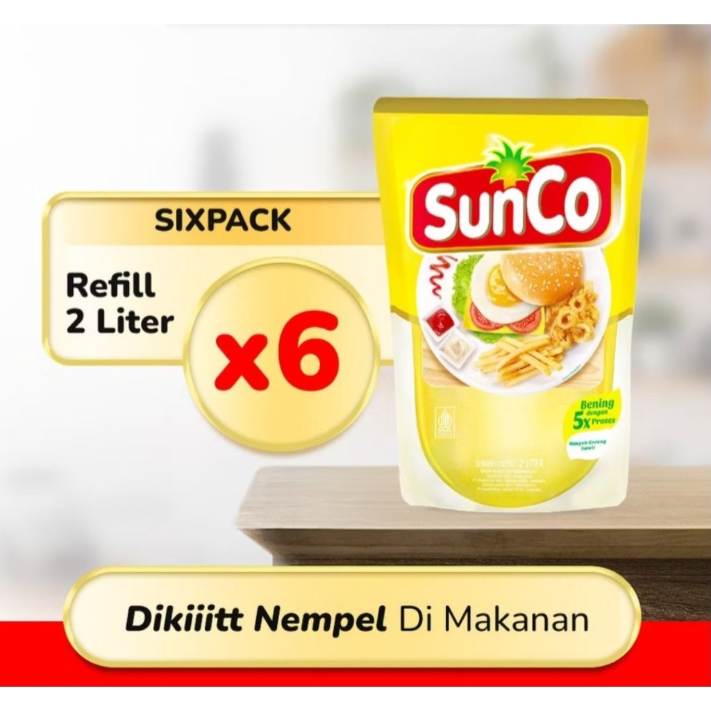 

SunCo minyak goreng refill 6x2L