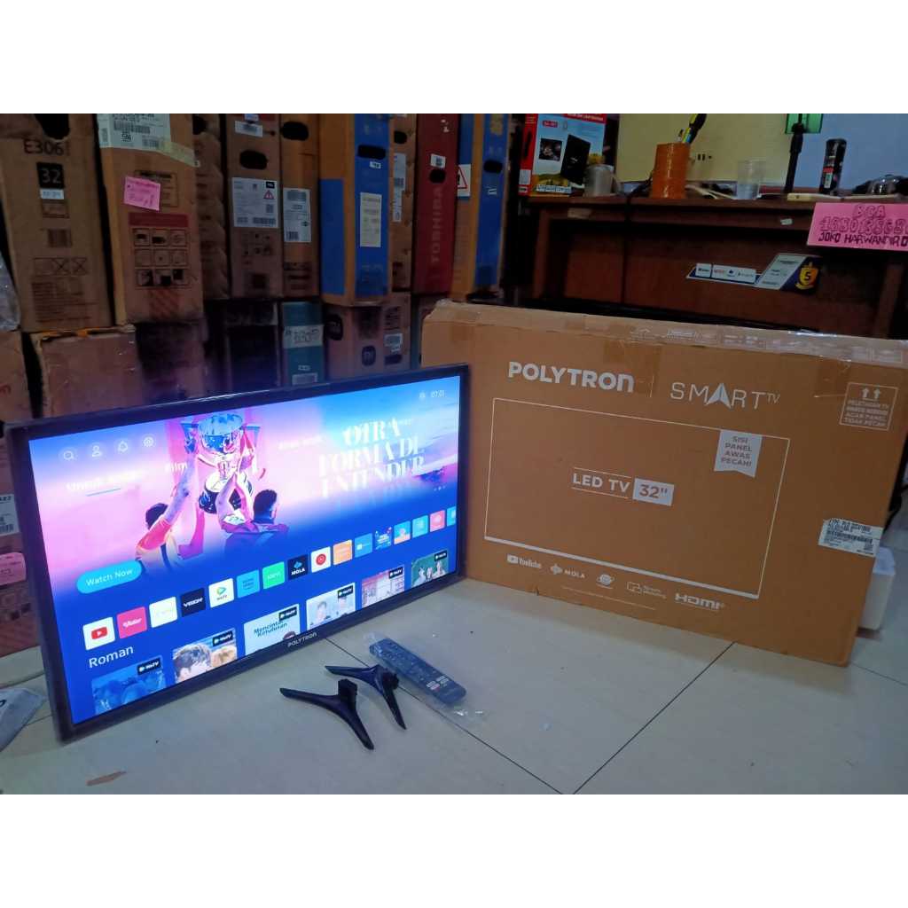 [+free palet kayu] TV SECOND POLYTRON 32 INCH SMART TV YOUTUBE WIFI KONDISI NORMAL SIAP PAKAI 5304F
