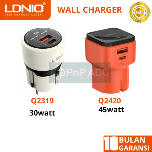 LDNIO Q2319 Q2420 Travel Wall Charger  Universal Plug Super Fast Charging