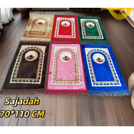 Sajadah Turki Premium Bludru Halus Jumbo Tebal Busa Empuk Sajadah Premium Dewasa 70x110cm Kualitas B