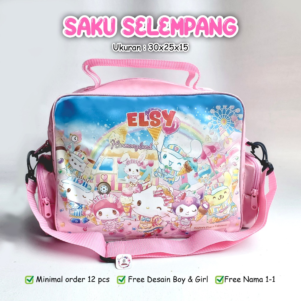 

PREMIUM MODEL SAKU SELEMPANG BAG Tas Ultah Di Bawah 35 Ribuan Tema Pokemon dan Hello Kitty Dan Bisa Custom Tema Cewek Cowok, Foto, Nama