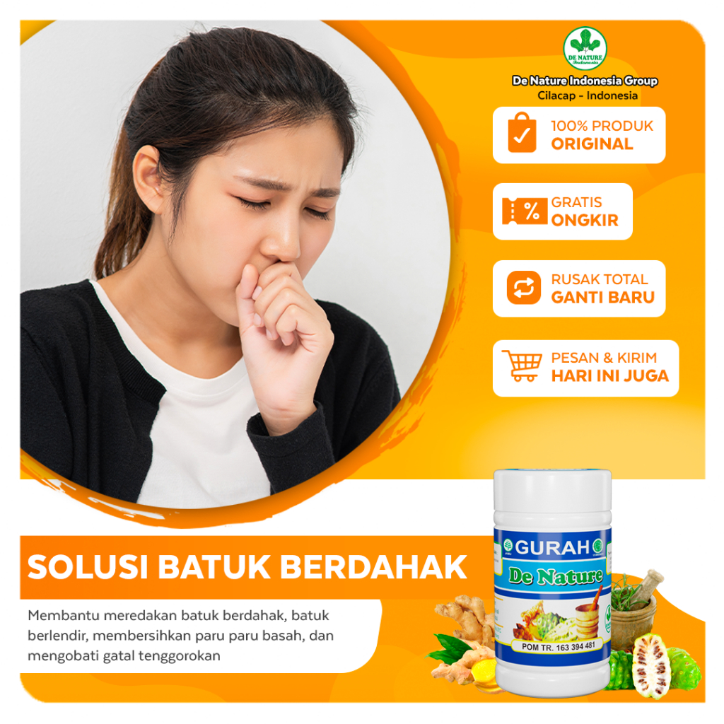 Obat Batuk Berkepanjangan Anak dan Dewasa - Obat Batuk Rejan Populer GURAH PARU DE NATURE - Obat Bat