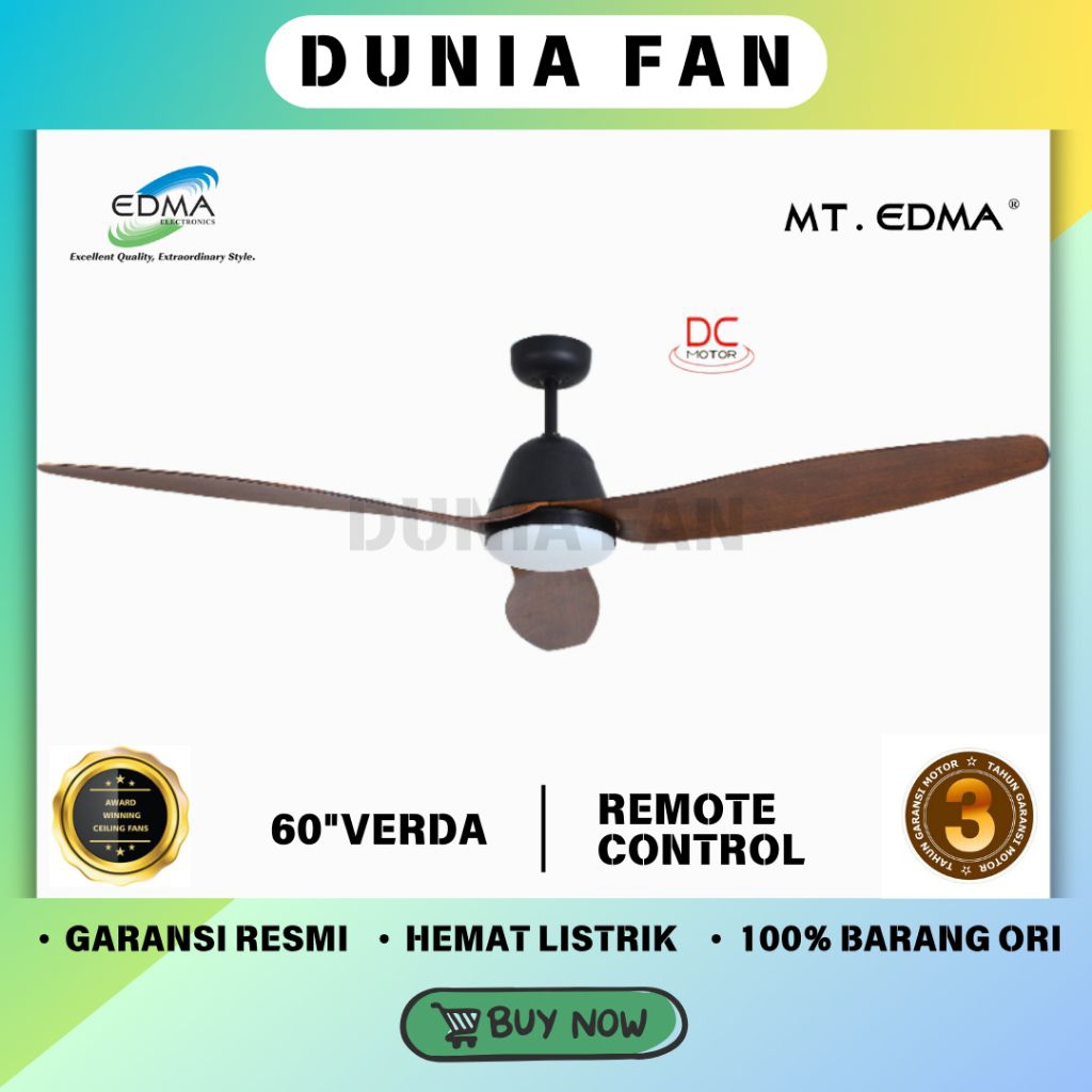 MT EDMA 60in Verda Kipas Angin Dekorasi Kekinian dengan Remot Control