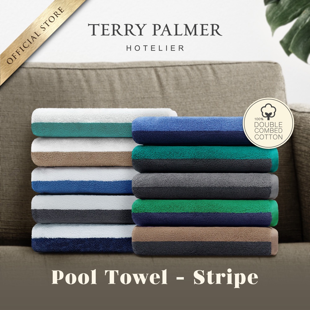 Handuk Terry Palmer Hotelier - 85x160cm - Pool Towel - Stripe / Handuk Hotel / Handuk Pantai / Handu