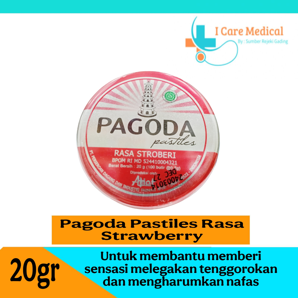 

Pagoda Pastiles Rasa Strawberry 20gr - Permen Pelega Tenggorokan