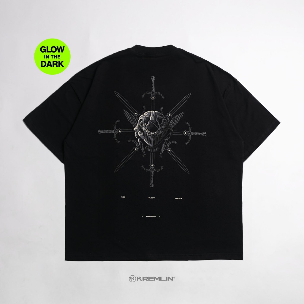 KREMLIN T-Shirt Oversized Glow in the Dark Relaxed Fit Black - Unfade