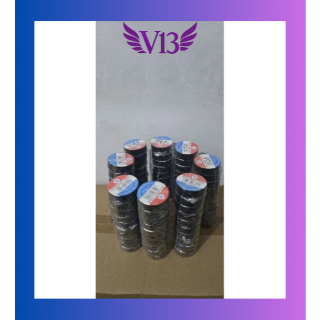 

V13SHOP Isolasi Hitam Merk National Lakban Kabel Listrik Ukuran 5/8" x 15mm Kecil PVC Tape (10pcs)