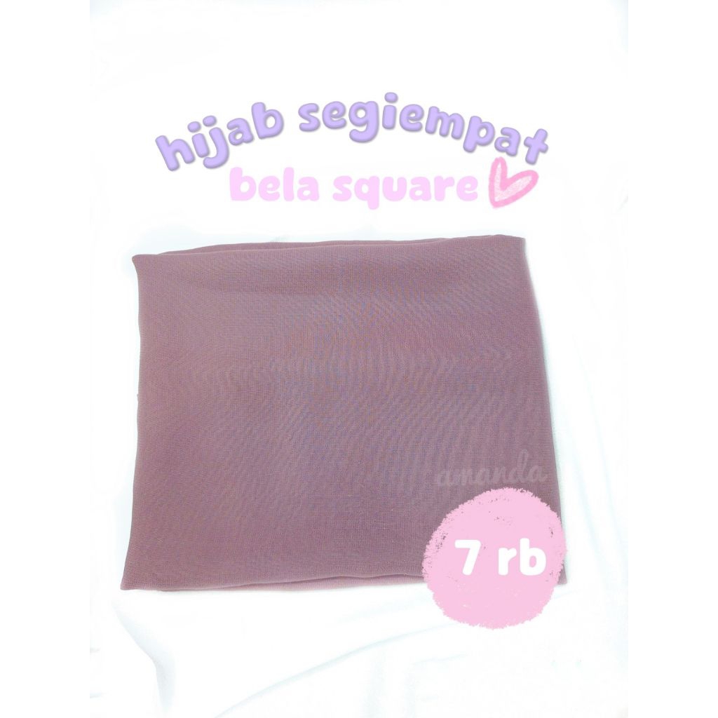 hijab segiempat Bella square|warna mauve|polycotton|ukuran 110×110
