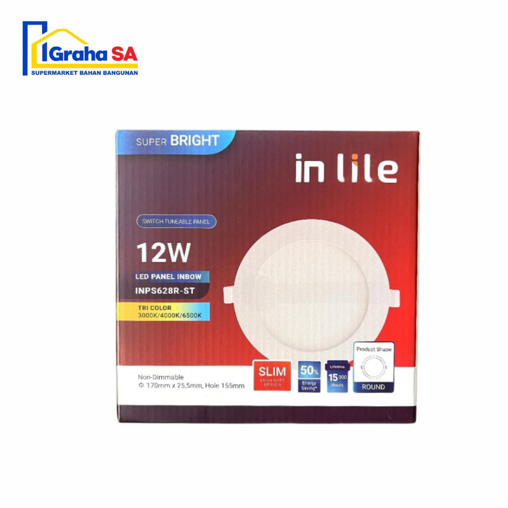 INLITE INPS 628R ST/06 - ST/12 TRICOLOUR (PANEL SWITCH TUNABLE)