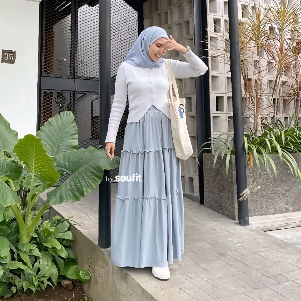 discount rok susun canda / rok 3 susun / rok susun maxi skirt / rok susun 3 tingkat