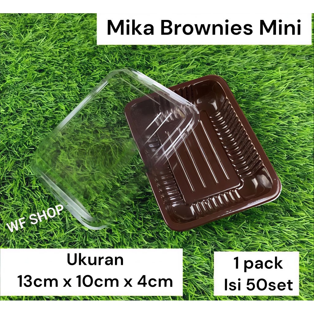Mika Brownies Mini - Isi 50Pcs Mika sushi  / Tray Cupcake Kotak Puding Kue Tart
