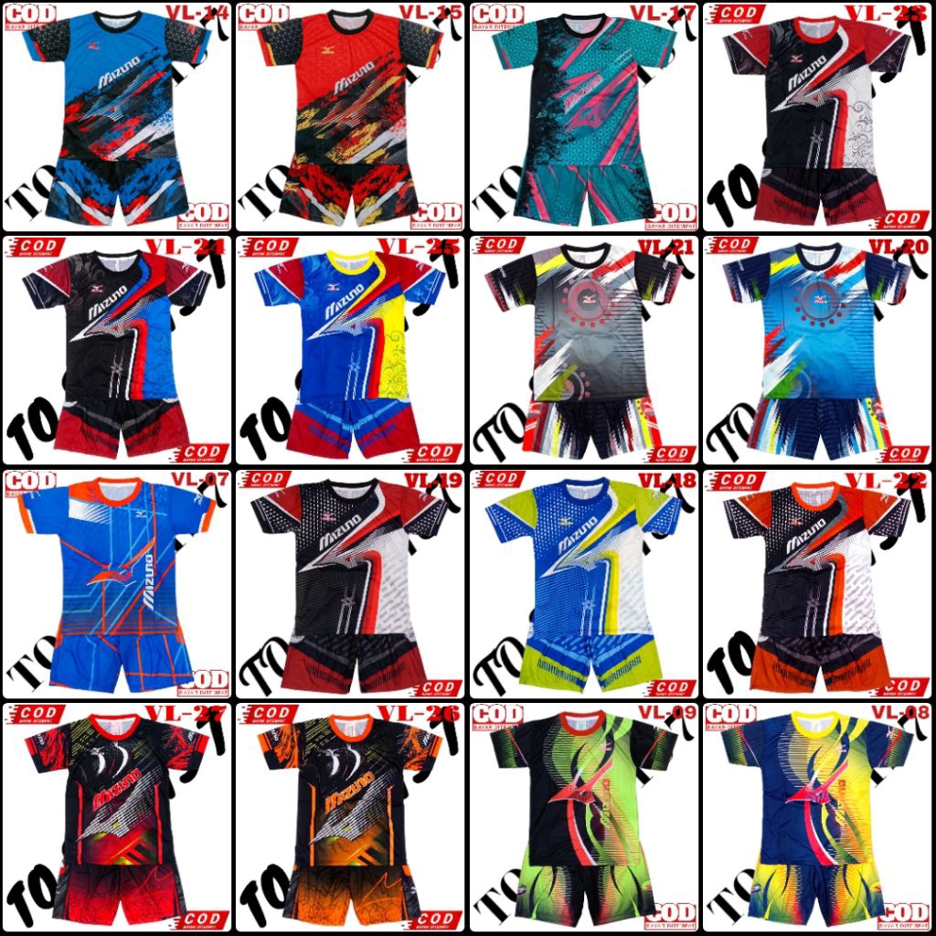 SETELAN BAJU VOLI ANAK ANAK NEW TERLARIS BAHAN ADEM FULL PRINTING / BAJU SETELAN OLAHRAGA BOLA VOLI 
