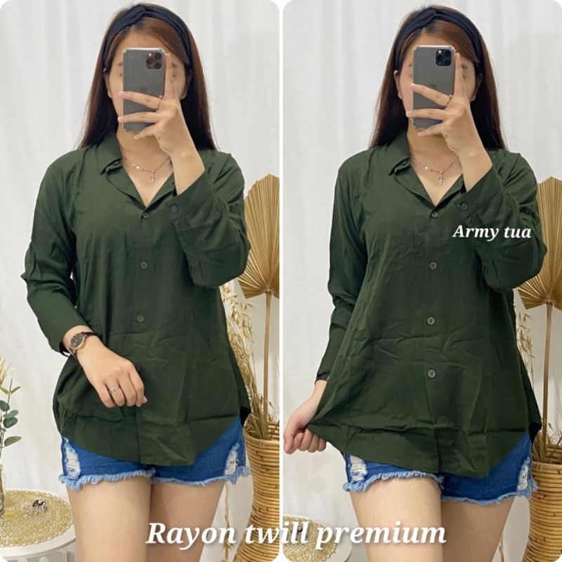 Rayon Twill Premium Kemeja polos / Kemeja Polos Cewek / Kemeja Polos Kantor / kemeja rayon twill