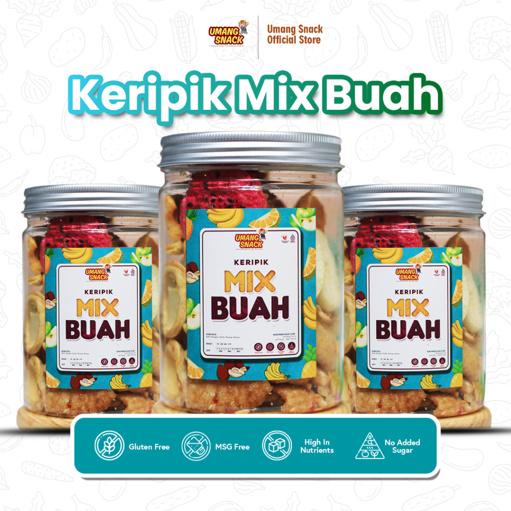 

Keripik Mix Buah Premium Kemasan Toples 1000 ml 750 ml - njajansehat