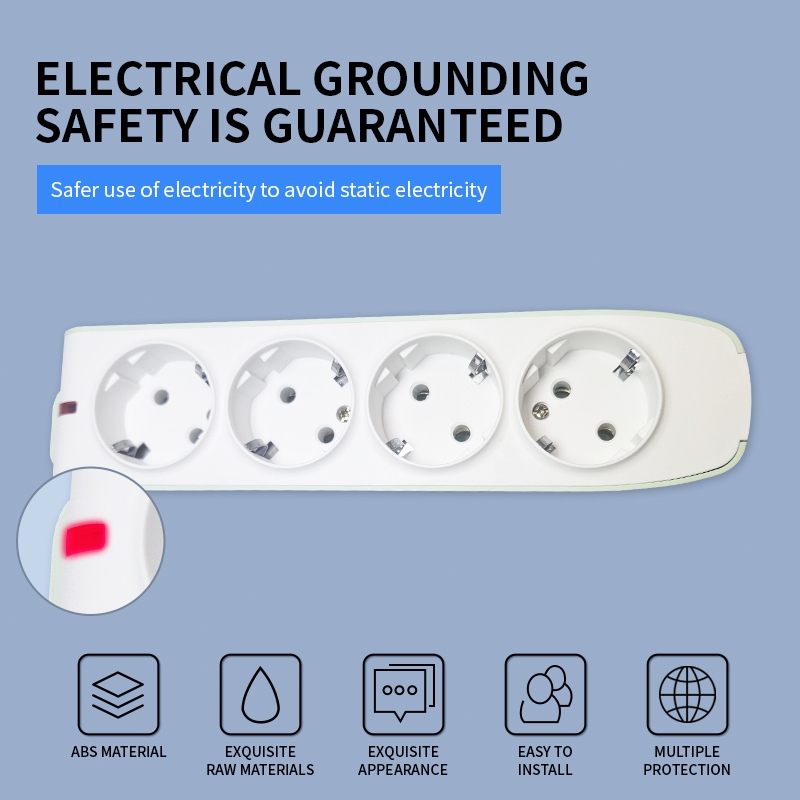 SNI Ready Stopkontak EU 2 Pin - Grounding ABS Anti Api 750°C - Cocok Colokan China & Eropa