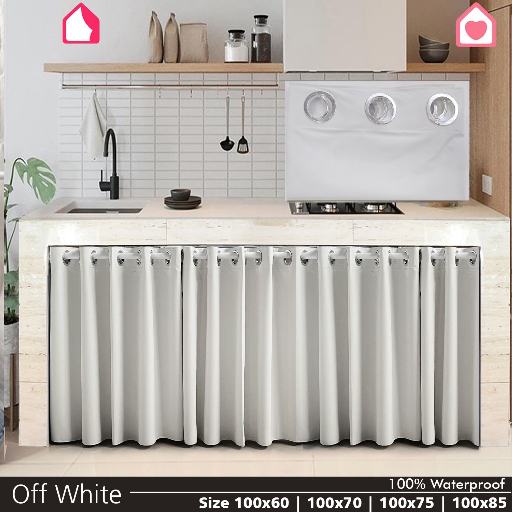 Gorden Kolong Dapur Smokring Anti Air Tirai Bawah Meja Kompor Waterproof