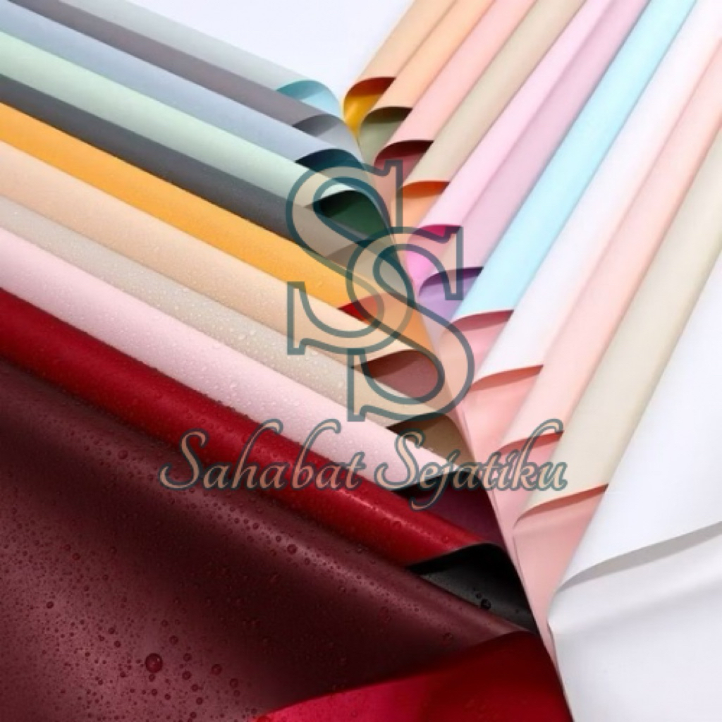 

[20 LEMBAR]Cellophane TWO SIDE BICOLOR Waterproof - Flower Wrapping Paper / Kertas Pembungkus Buket
