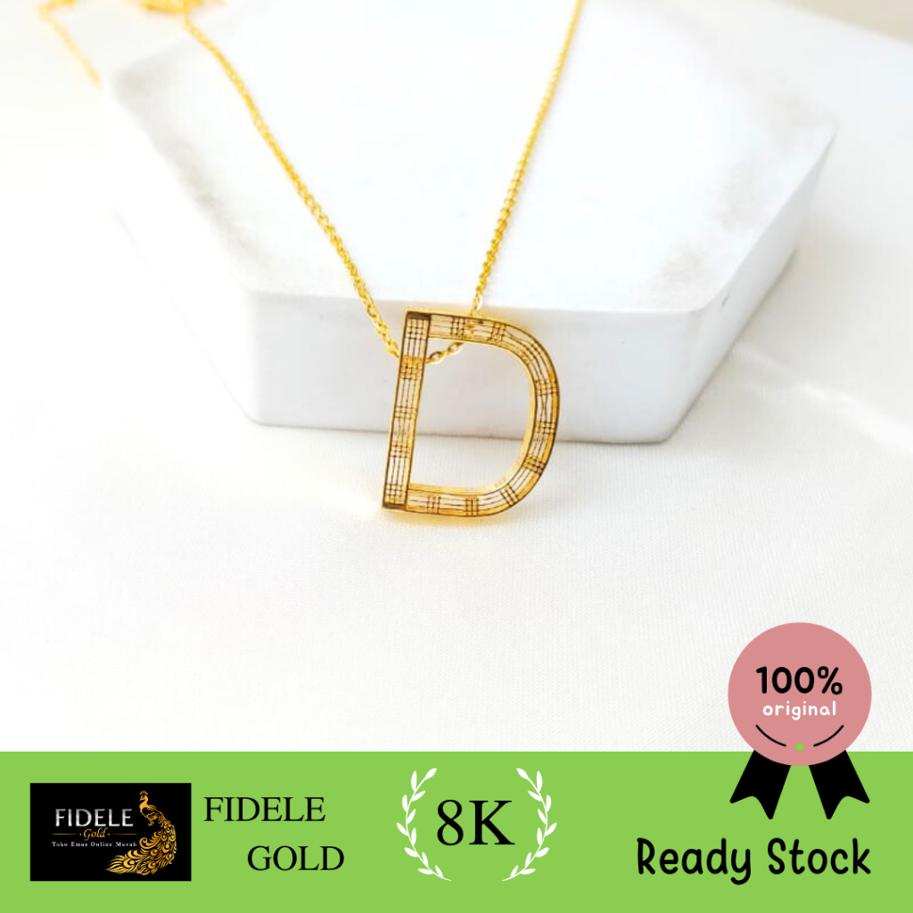 Kalung huruf D kalung alfabet D kalung emas D kalung huruf 8k