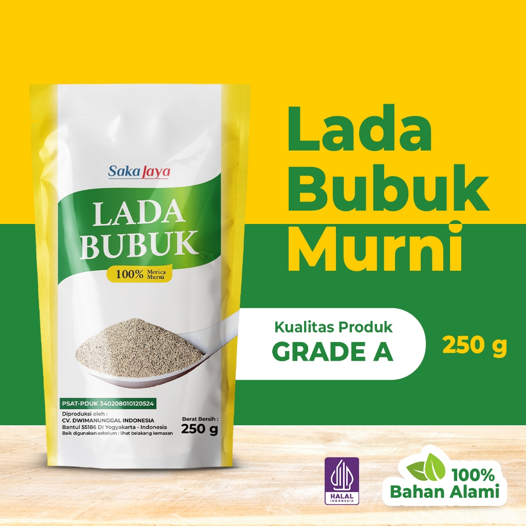 

Lada Bubuk Murni 250 gr Saka Jaya - Merica Bubuk asli 250 gr - Bumbu Pedas Alami & Banyak Manfaat