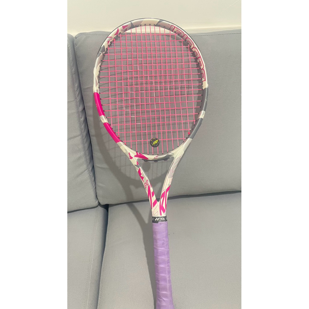 raket tennis babolat evo aero pink tahun 2024 (275gr/102) bekas mulus