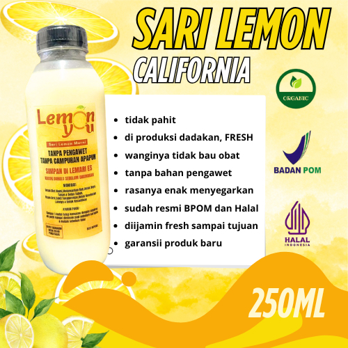

VIRAL! LEMON YOU - Sari Lemon Alami California Tidak Bau Obat Dijamin Fresh Tanpa Campuran