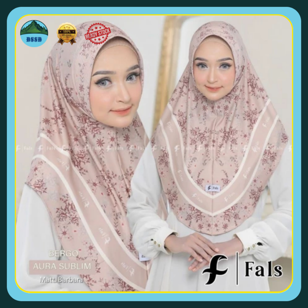 ORI FALS | Aura Bergo Pad Sublim | Hijab Instan Pet Motif | Kerudung Pet Oval | Hijab Dewasa Motif B