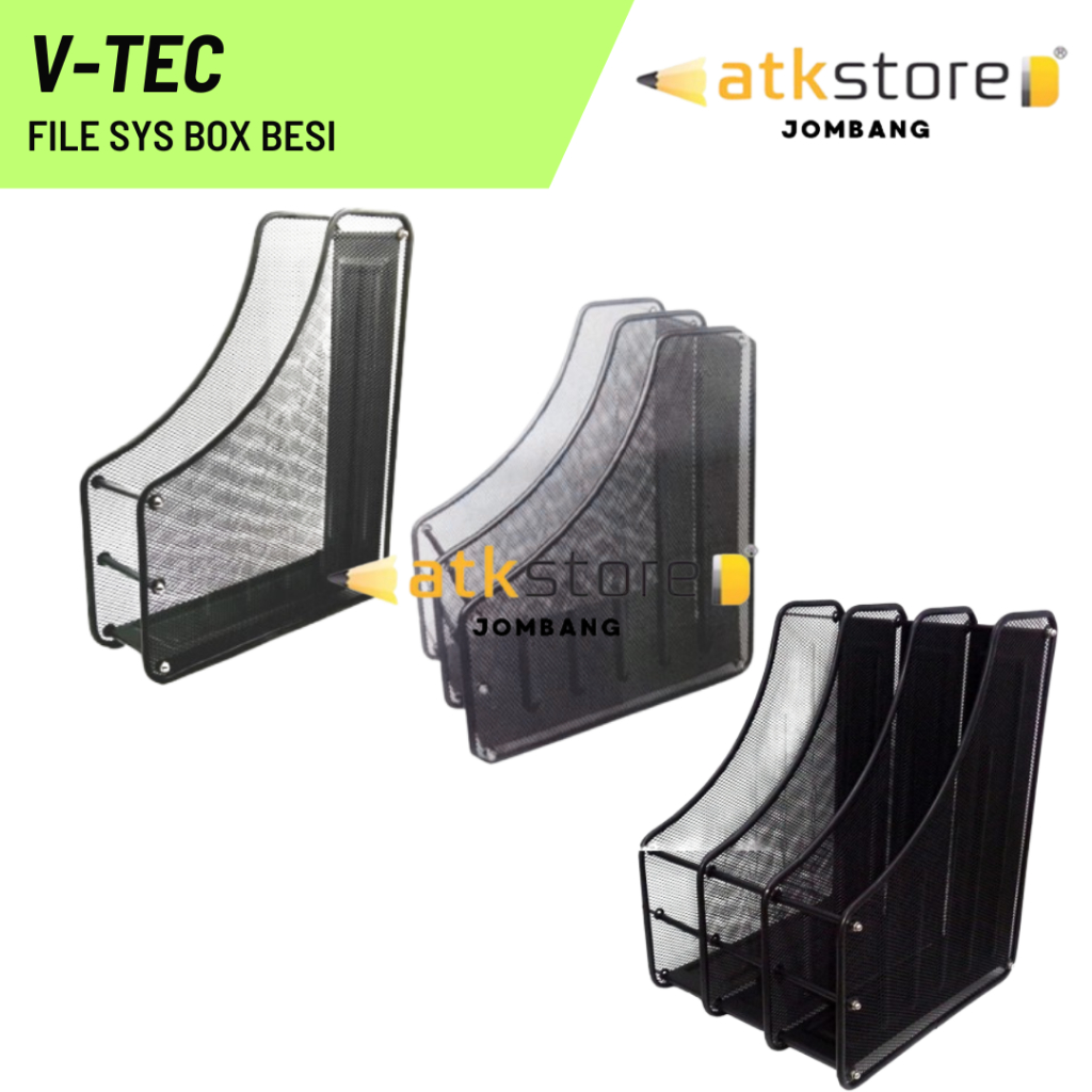 

V-TEC Box File Dokumen Keranjang Jaring Besi 1 2 3 Sekat