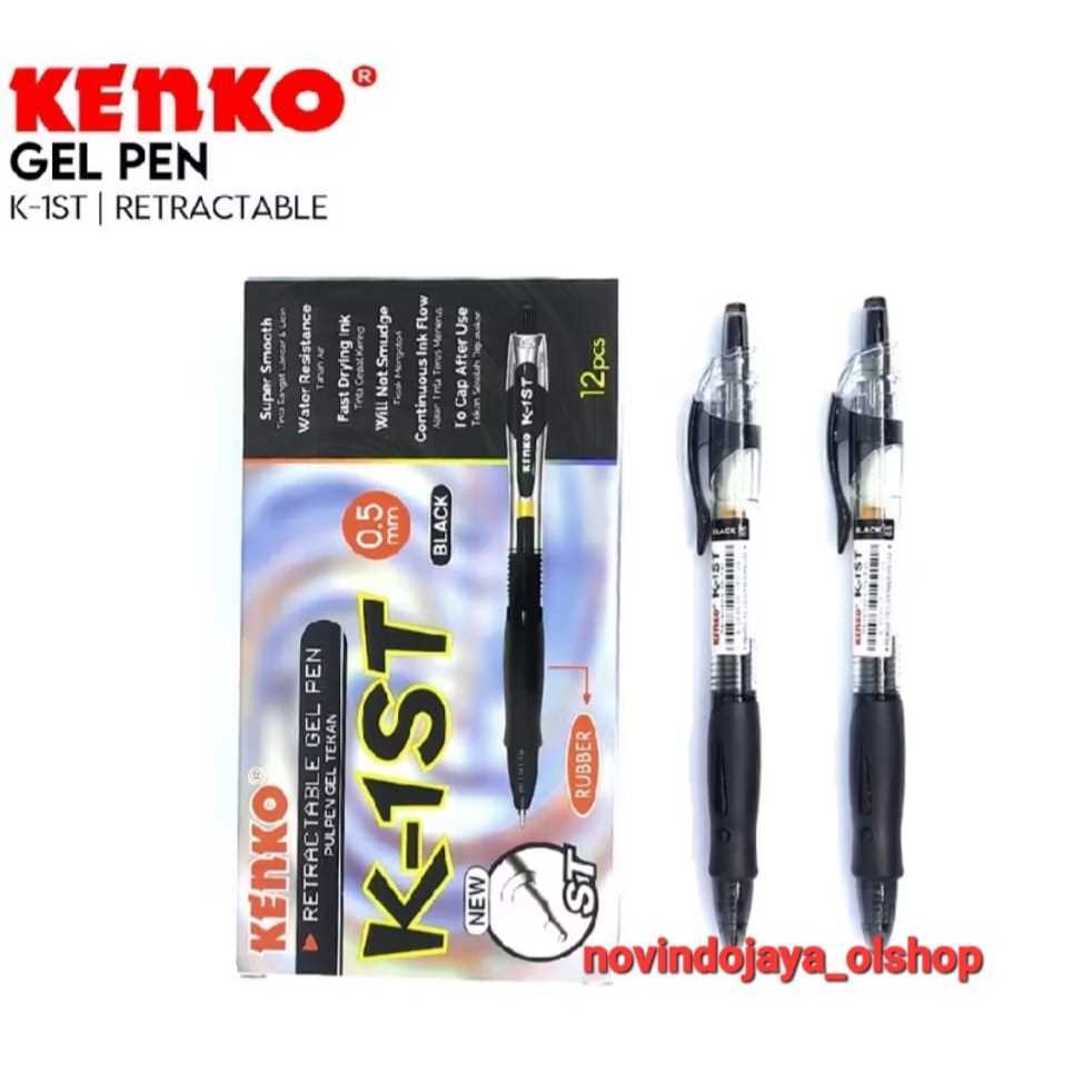 

PULPEN KENKO GEL PEN RUBBER K-1ST HITAM 0,5MM TERMURAH ECER 1PCS
