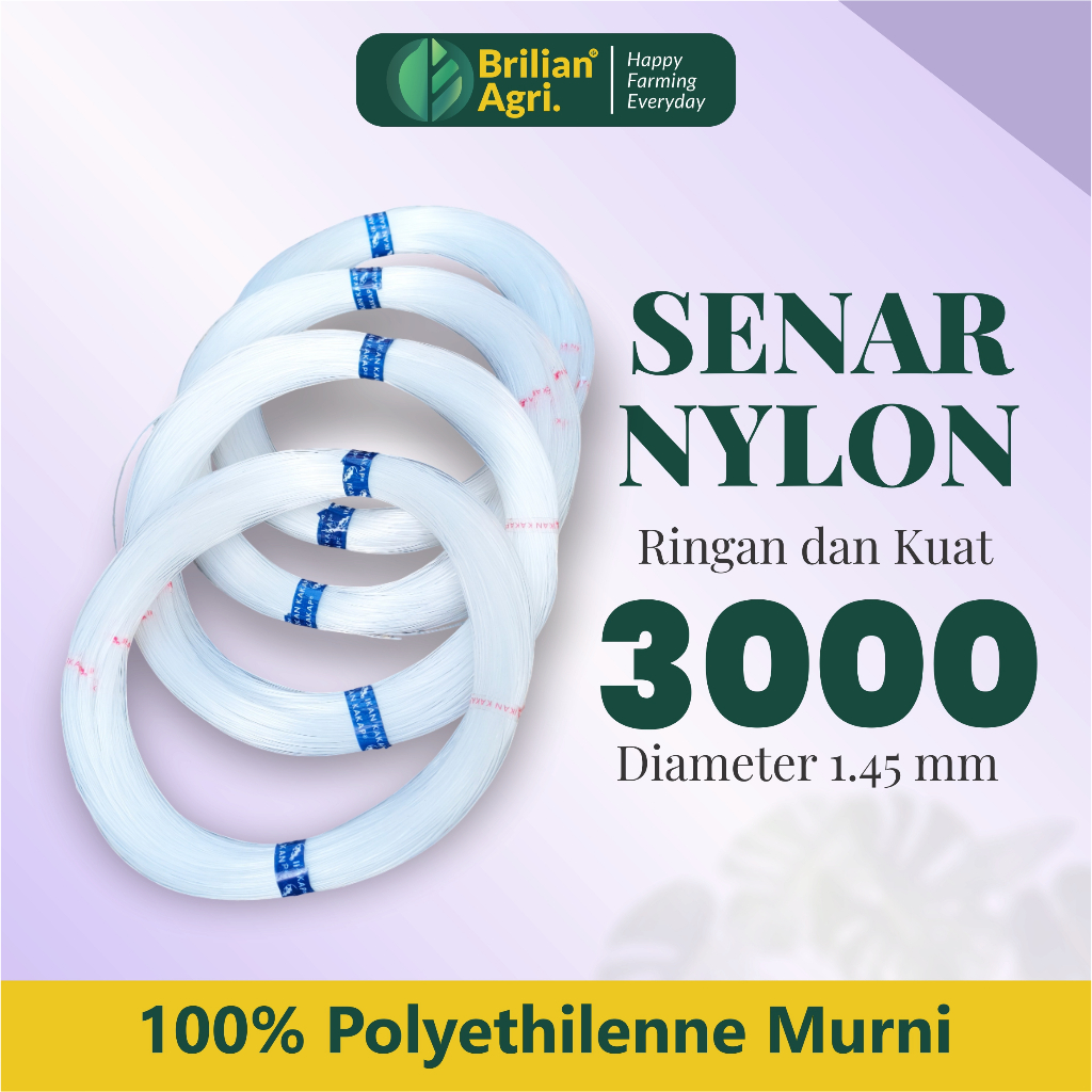 BRILIAN - Senar Cap Ikan Kakap Ukuran 3000 per Roll /Tali Senar Pancing / Senar Layangan
