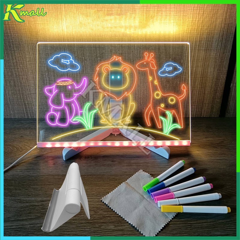 

Acrylic Planner List LED Aesthetic Akrilik Drawing Papan Night Light DIY Lukisan Transparan Board Lampu