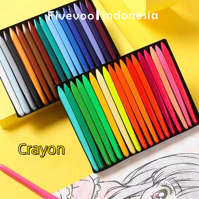 

FIVEVOO Krayon Sekolah / Set Krayon / Krayon Anti Kotor / Krayon Tebal Pigmented/ Crayon Mewarnai/ Crayon Menggambar