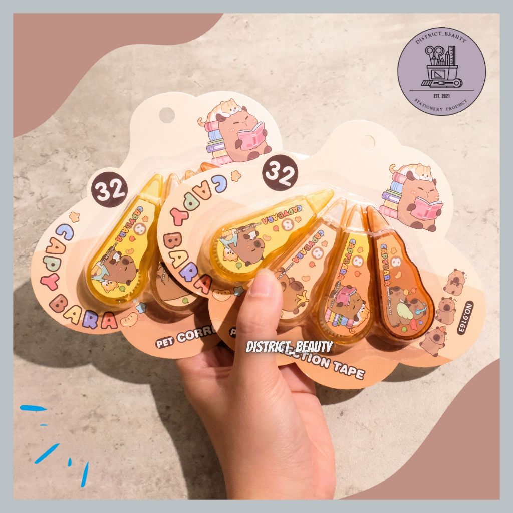 

CORRECTION TAPE CAPYBARA 4 IN 1 TIP EX ROLL TAPE PENGHAPUS PULPEN CAPYBARA TIP EX 1 BOX ISI 4 PCS CAPYBARA TERMURAH