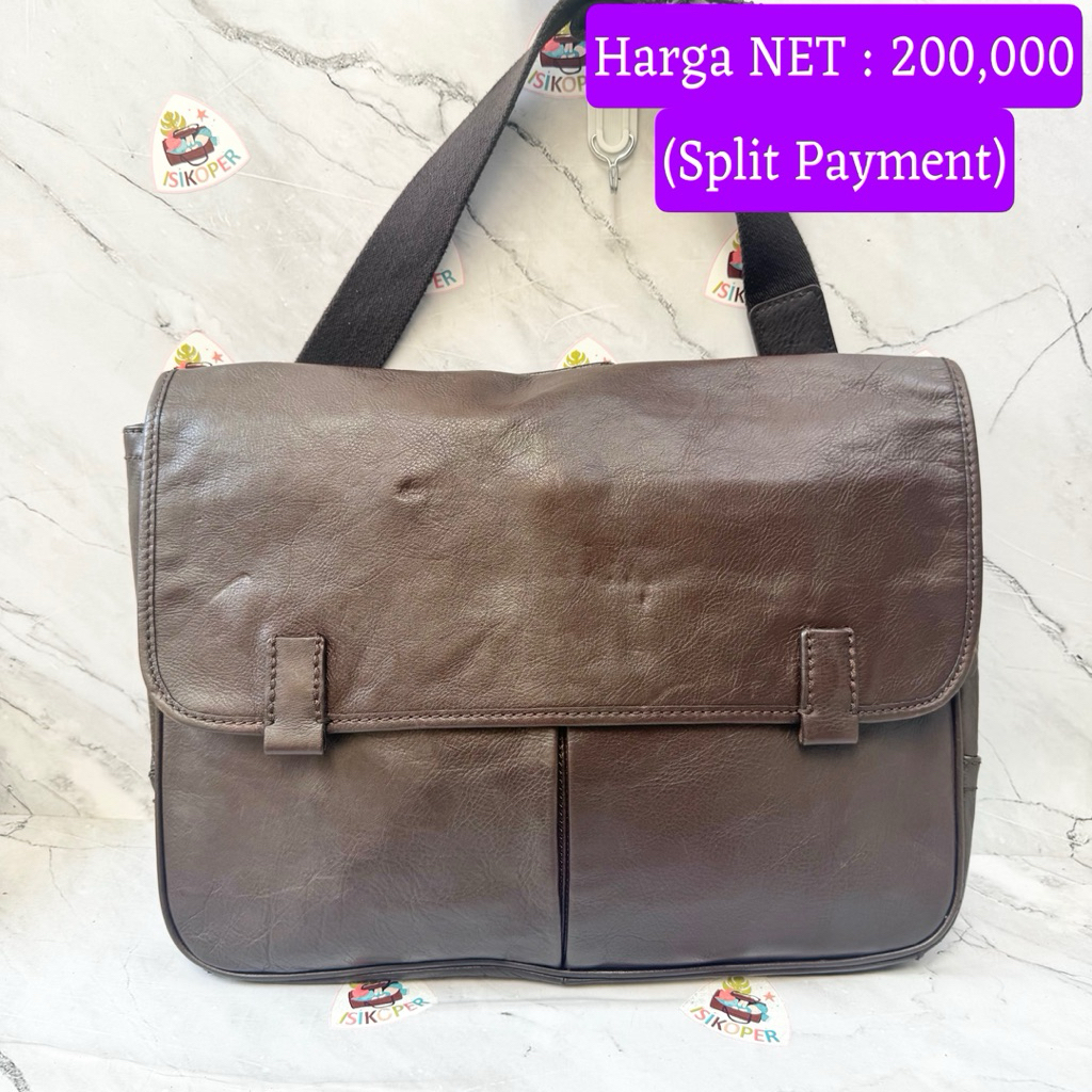 283 NET-Preloved Fossil Tas Laptop Espresso Dark Brown
