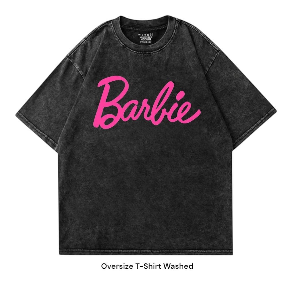 T Shirt Washed Oversize Cotton Combed 24s | Kaos Polos Washed Oversize Wanita - Barbie Tee