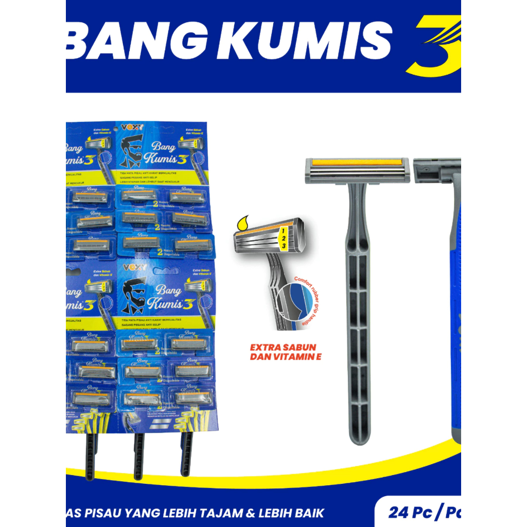 (1 pcs) Bang Kumis Voxy/Pisau Cukur Mata 2 / Pisau Cukur Mata 3 / Pisau Cukur Jenggot / Cukuran Kumi