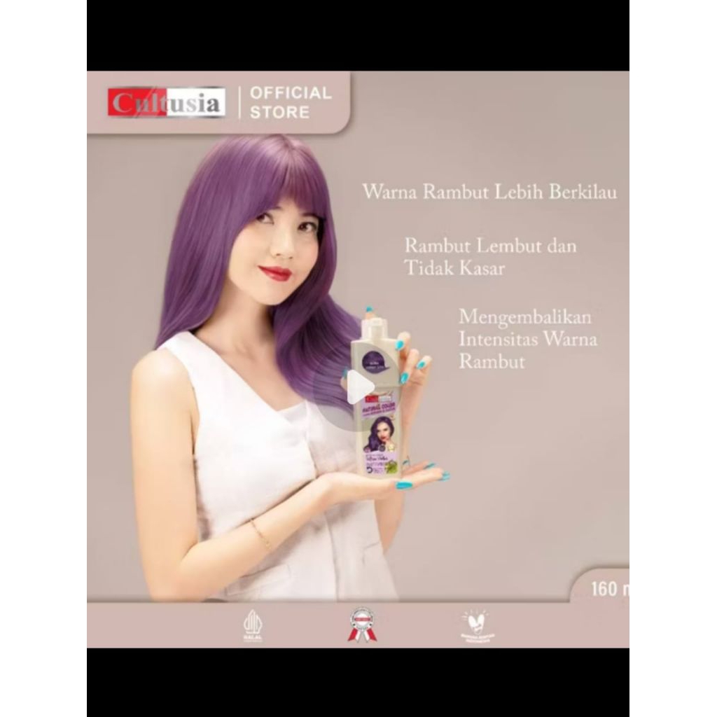 Cultusia cat rambut blue / cultusia bleaching powder / cultusia shampoo 160 ml / cat rambut ultra vi