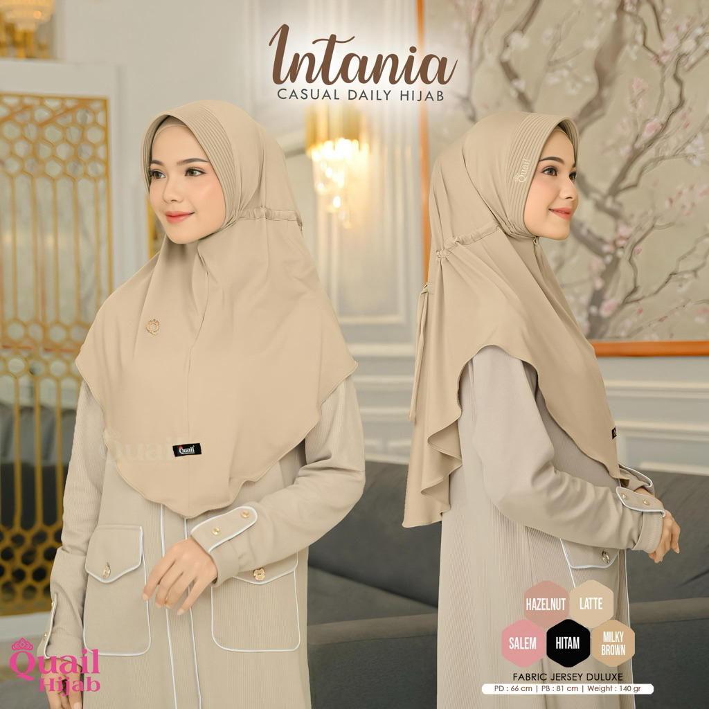 Quail Hijab - INTANIA HIJAB INSTAN TALI SERUT ORI QUAIL JERSEY PREMIUM ORIGINAL QUAIL HIJAB PAD BUSA