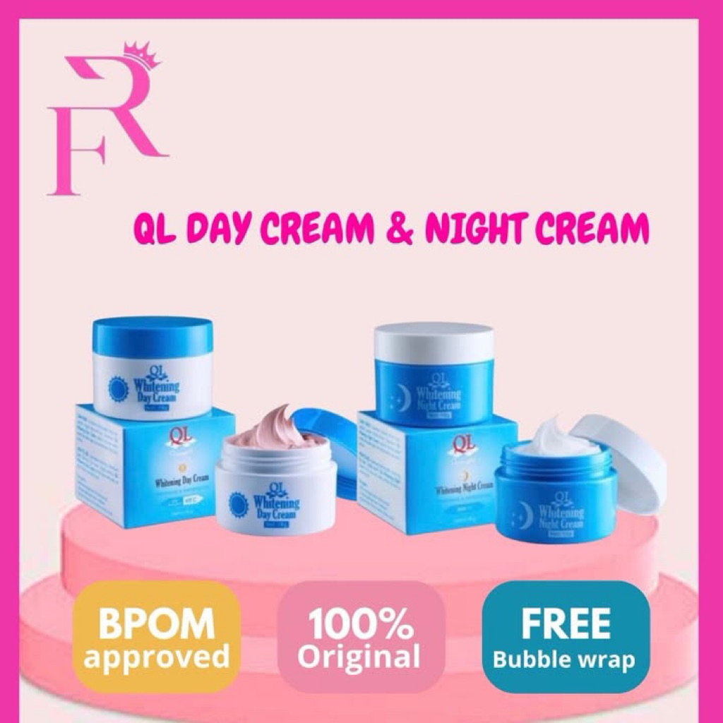 QL cosmetic - whitening cream siang malam glowing pencerah