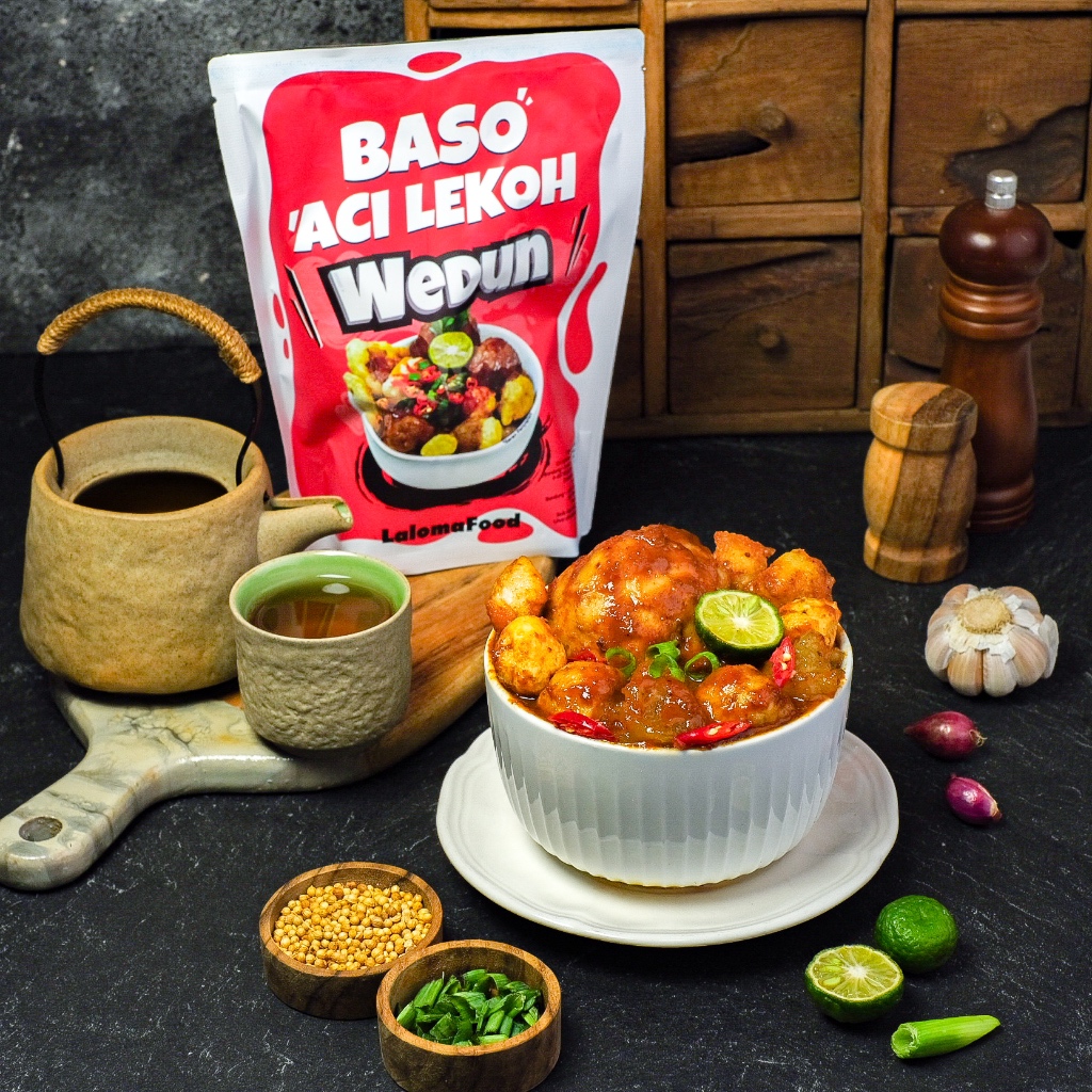 

Paket 2 Pcs Baso Aci Lekoh Wedun Misdaseum - Amis Lada Haseum - Makanan Instan - Food